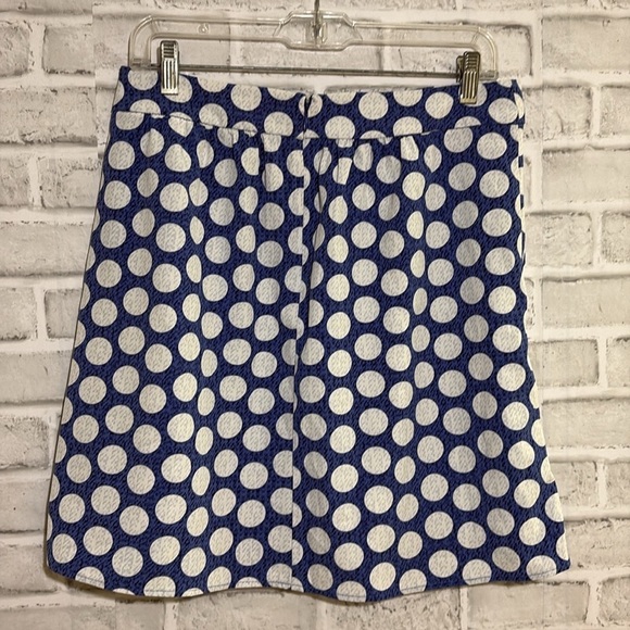 Reitmans petites polkadot skirt size 8 blue and white - Picture 4 of 7